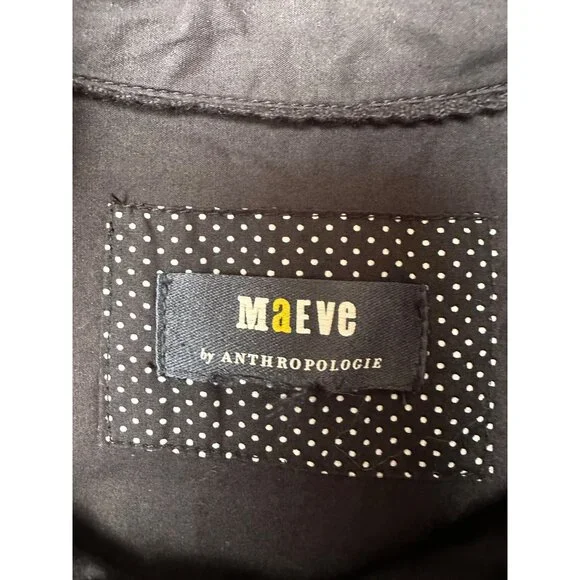 Anthropologie Maeve Midi Dress Size XL 16/18 Black Preppy Cotton Old Money Class - Picture 4 of 11